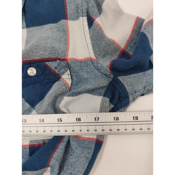 Levis Shirt Womens Size Small Blue White Red Plaid Button Up Long‎ Sleeve Chest - Picture 10 of 12